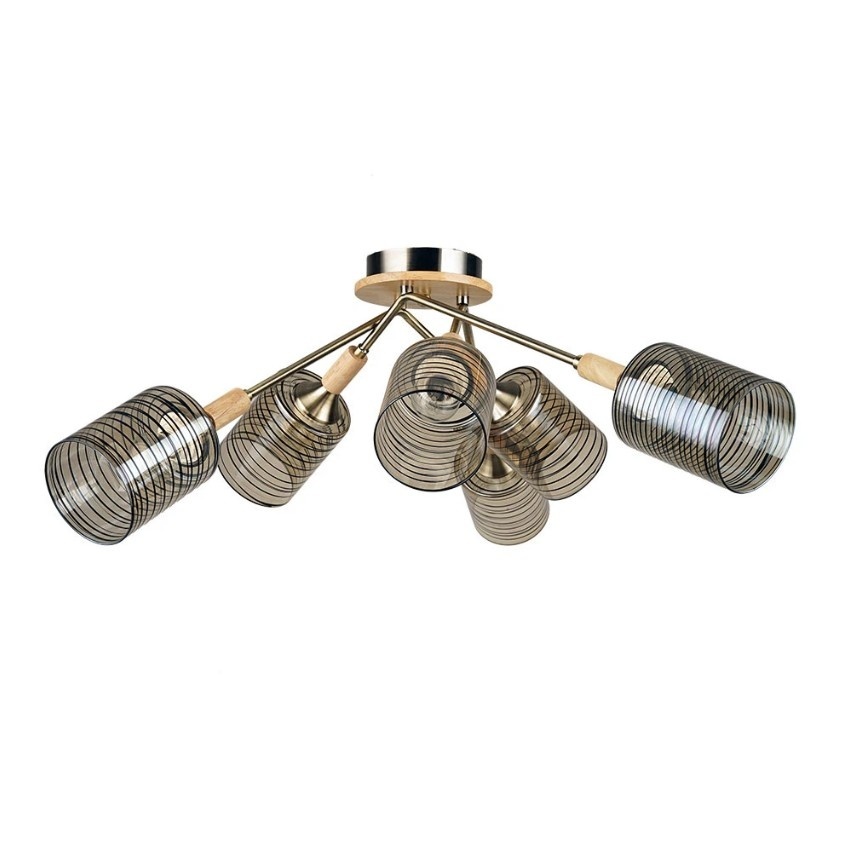 Потолочная люстра c 6 стеклянными плафонами Arte Lamp MARIA A4536PL-6AB цоколь Е27