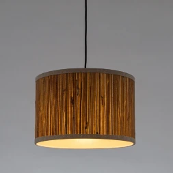 Arte Lamp STRAW A7091SP-1BK Подвесной современный светильник в эко стиле, с плафоном диаметром 30 см из натуральной вертикальной соломы, основание черный металл, макс. высота 105 см, лампа E27 1шт до 40Вт IP20 220В