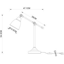 Настольная лампа Arte Lamp A2054LT-1BK BRACCIO под лампу 1xE27 60W