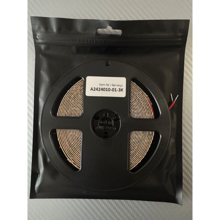 A2424010-01-3K Светодиодная лента 24В 19,2Вт/м 1800Лм/м 3000К CRI 90+ 10мм SMD2835 240шт/м 5м IP20