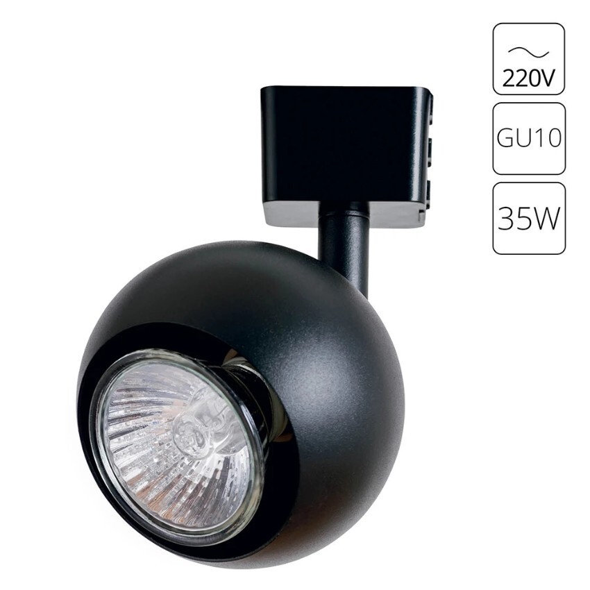 Однофазный двужильный трековый светильник Arte Lamp A6253PL-1BK BRAD под сменную лампу GU10