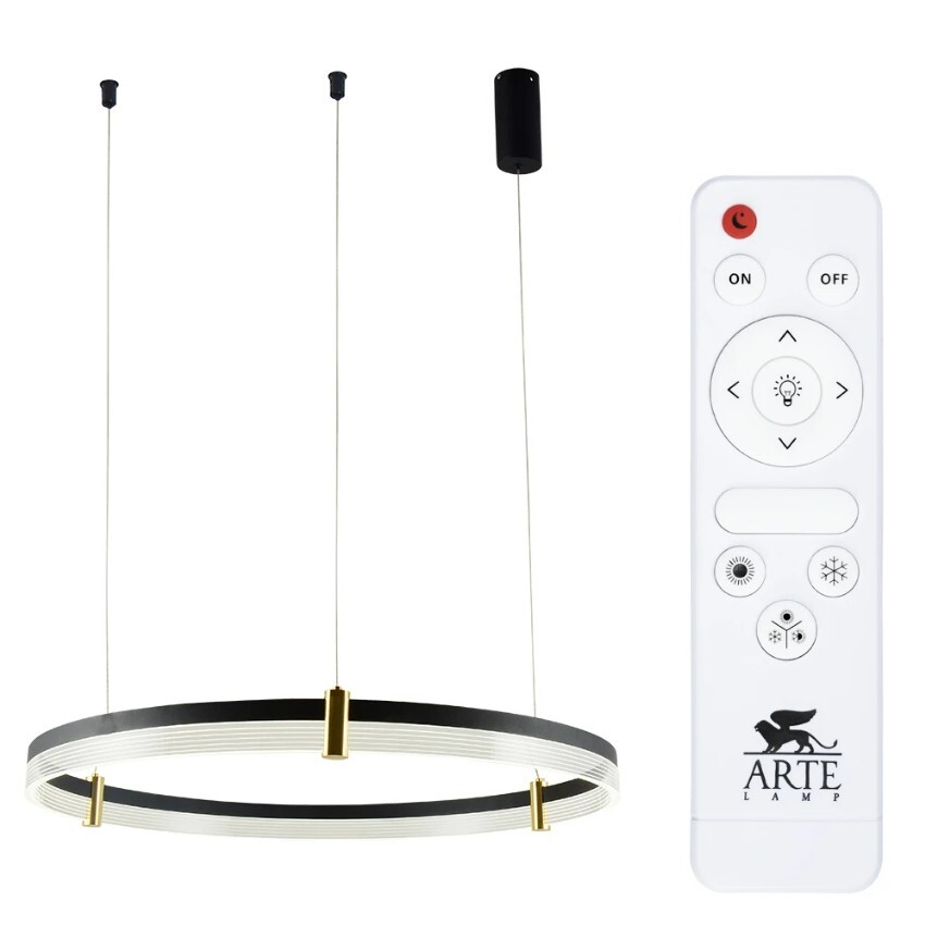 Подвесной светильник диммируемый светодиодный с пультом регулировкой цветовой температуры и яркости ночным режимом Mercury A2183SP-1BK