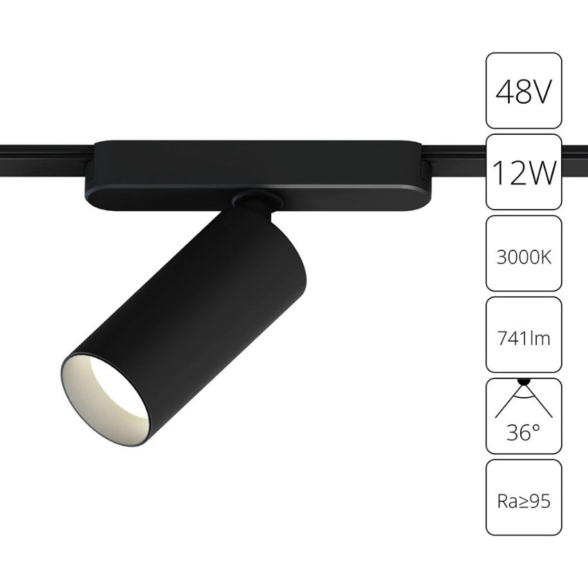 A1158PL-1BK Трековый магнитный светодиодный светильник Arte Lamp Rapid 48V CRI95+ 3000К 741Лм 36° 12Вт