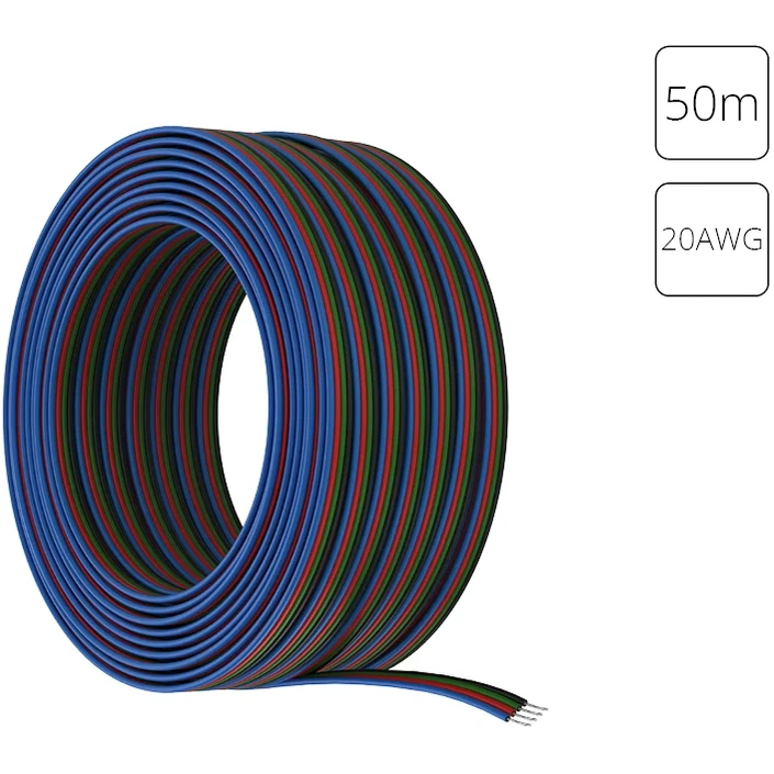 A20-4W провод для четырех светодиодной ленты RGB 50м, 20AWG
