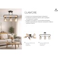 Arte Lamp Glamore A5076PL-5BK Потолочная современная люстра диаметром 62 см, черный металл, плафоны 5шт, янтарное стекло, лампы E27 5шт до 60Вт IP20 220В, возм. раздельного включения рожков и смены направления плафонов