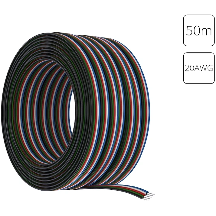 A20-5W провод для светодиодной ленты RGBW 50м, 20AWG