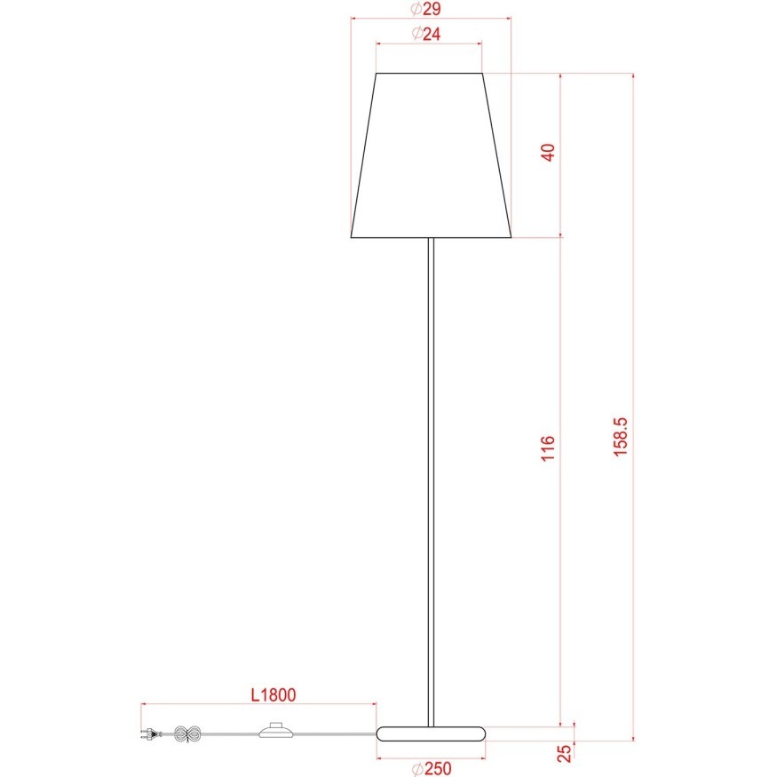 Торшер Arte Lamp ALEA A5068PN-1BK