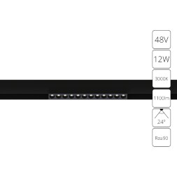 A4674PL-1BK Трековый магнитный светодиодный светильник Arte Lamp Linea 2.0 CRI90+ 3000К 1100Лм 24° 12Вт