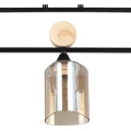 Arte Lamp Glamore A5076PL-3BK Потолочный современный вытянутый светильник длиной 62 см, черный металл, плафоны 3шт, янтарное стекло, лампы E27 3шт до 60Вт IP20 220В