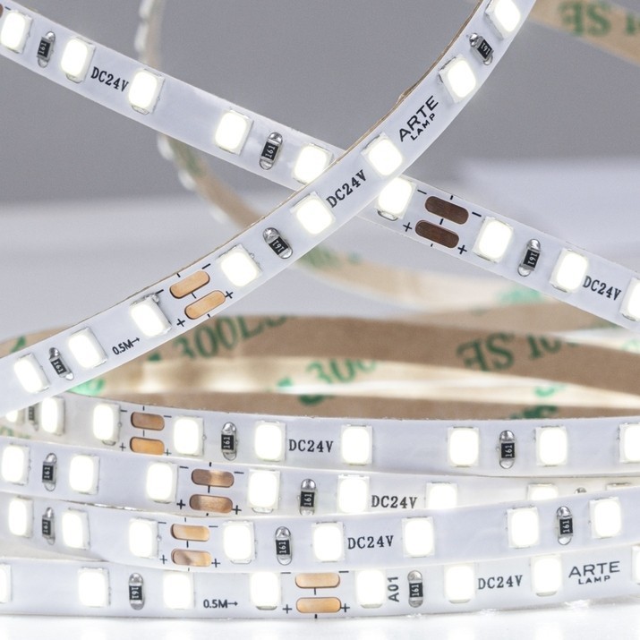 A2412005-02-4K Светодиодная лента 24В 9,6Вт/м 1000Лм/м 4000К CRI 90+ 5мм SMD2835 120шт/м 5м IP20
