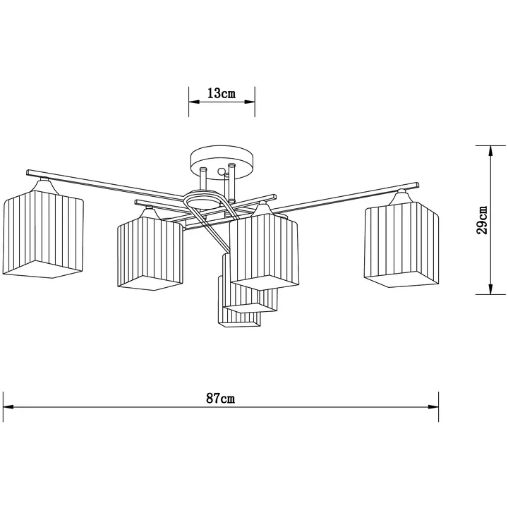Потолочная люстра с 6 стеклянными плафонами под лампы цоколя E27 Arte Lamp LARGO A4497PL-6AB