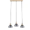 Arte Lamp Lancaster A5869SP-3BK Тройной подвесной современный светильник с дымчатым плафоном из стекла диаметром 15 см, основание из натурального светлого дерева, высота провода 100 см, лампы E27 3шт до 60Вт IP20 220В