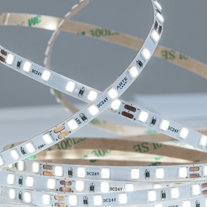 A2412005-03-6K Светодиодная лента 24В 9,6Вт/м 1000Лм/м 6000К CRI 90+ 5мм SMD2835 120шт/м 5м IP20