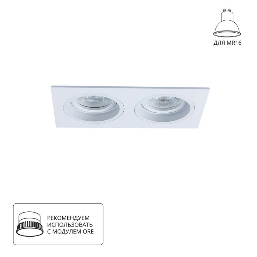 Точечный встраиваемый светильник ARTE LAMP TARF A2178PL-2WH