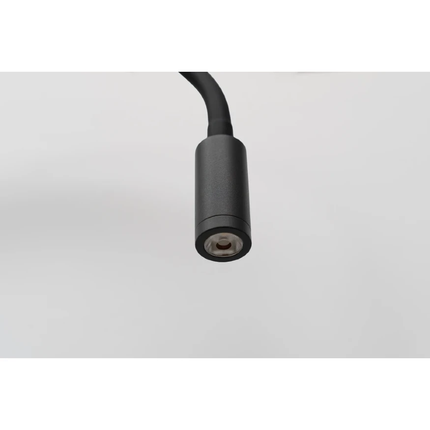 Arte Lamp Asta A5879AP-1BK Настенный современный, полностью черный, минималистичный светодиодный светильник-бра с гибкой резиновой ножкой и выключателем на основании, LED 5Вт 3000K 300Лм CRI90 24° IP20 220В