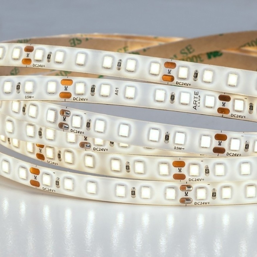 A2412008-05-4K Светодиодная лента 24В 9,6Вт/м 1000Лм/м 4000K CRI 90+ 8мм SMD2835 120шт/м 5м IP65