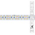 A2424015-02-4K Светодиодная лента 24В 20Вт/м 2200Лм/м 4000К CRI 90+ 15мм SMD2835 240шт/м 5м IP20