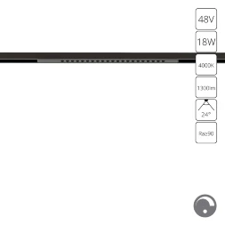 Arte Lamp Optima A7477PL-1BK Черный магнитный линейный светодиодный светильник с глазковыми диодами, с возможностью диммирования по протоколу 0/1-10V, LED 20Вт 1100Лм 4000К CRI90 24° IP20 48В