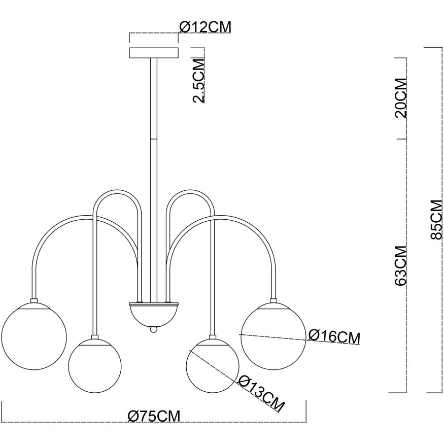 Люстра на штанге Arte Lamp MEBSUTA A1675LM-8BK
