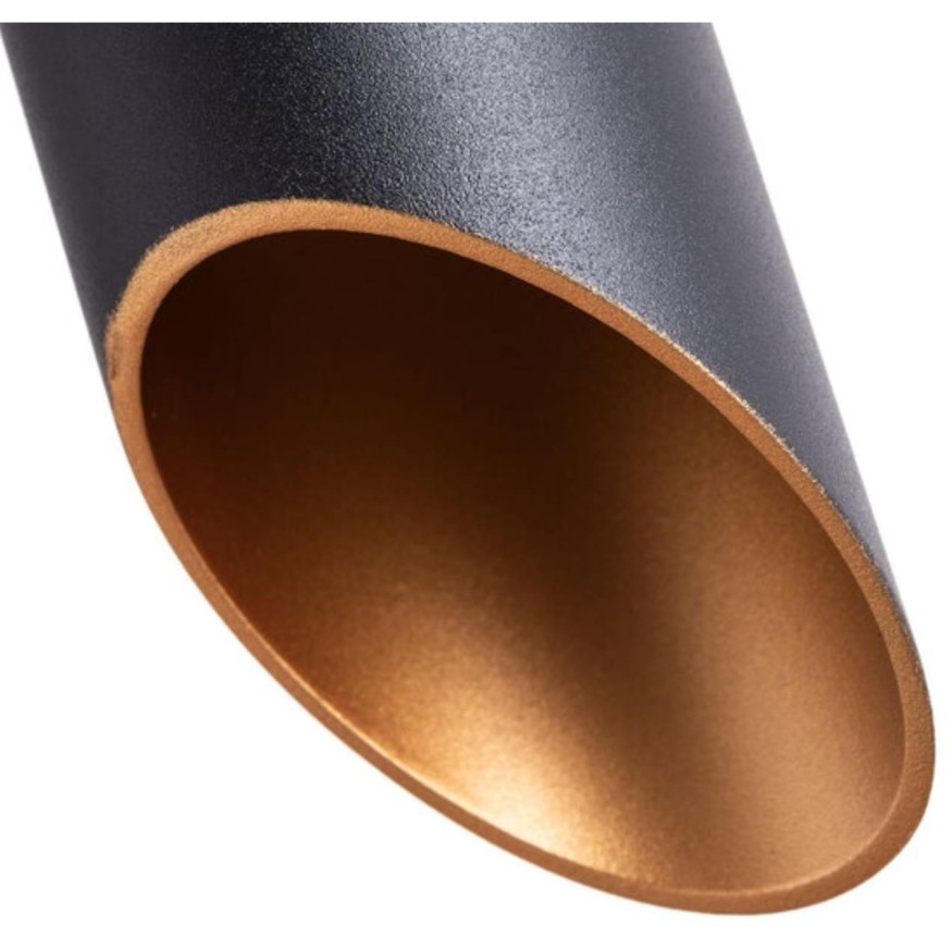 Подвесной светильник цилиндр Arte Lamp A1536SP-1BK PILON-GOLD под лампу 1xGU10 35W