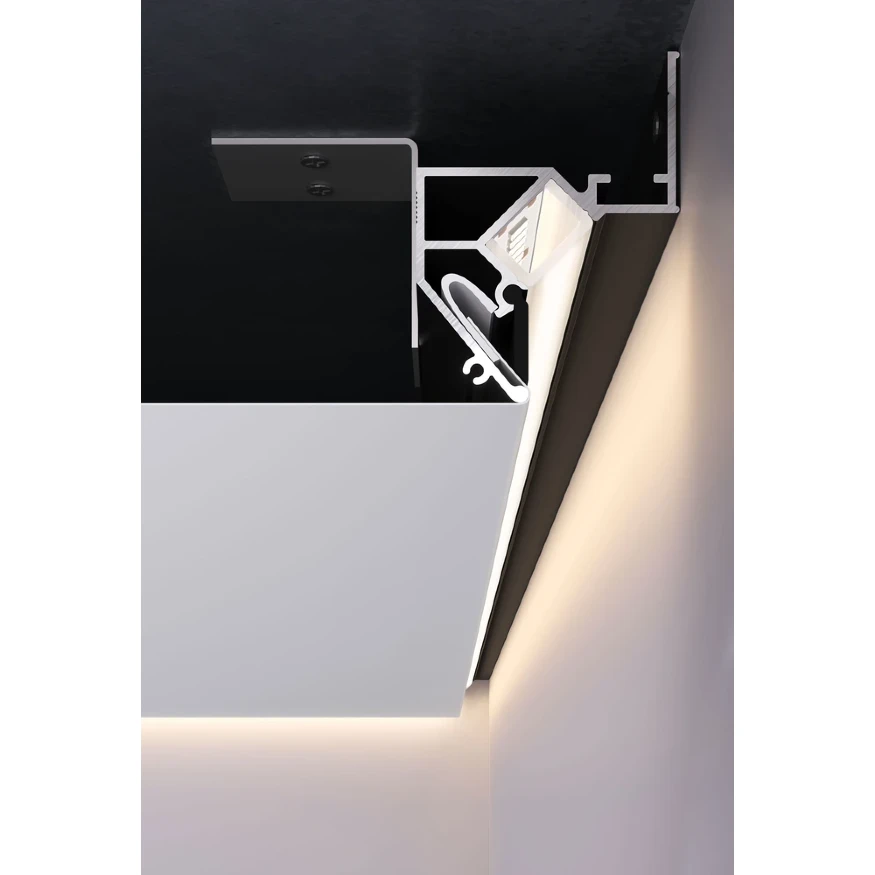 Arte Lamp GAP A680206 Теневой профиль черный, парящий потолок, 2 метра, скрытый монтаж в ПВХ натяжной потолок
