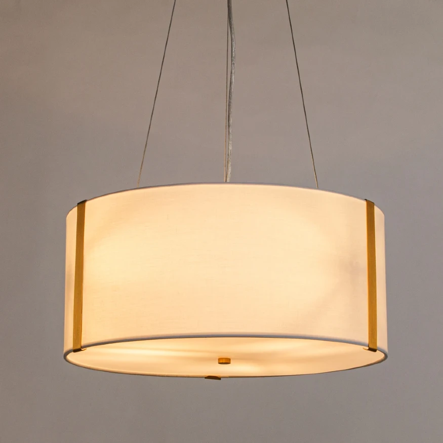 Arte Lamp Dream A4110SP-3PB Подвесная современная люстра с абажуром диаметром 45 см, плафон белый текстиль, медный металл, лампы E14 3шт до 40Вт IP20 220В, макс. высота 100см