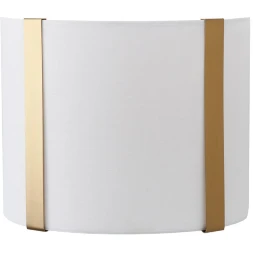 Arte Lamp Dream A4110AP-2PB Настенный светильник, бра, классического стиля с абажуром шириной 25 см, плафон белый текстиль, медный металл, лампы E14 2шт до 40Вт IP20 220В, без выключателя на корпусе