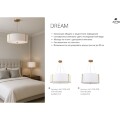 Arte Lamp Dream A4110AP-2PB Настенный светильник, бра, классического стиля с абажуром шириной 25 см, плафон белый текстиль, медный металл, лампы E14 2шт до 40Вт IP20 220В, без выключателя на корпусе