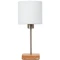 Arte Lamp CHARLIE A5071LT-1SS Настольный светильник с плафоном из искусственной шерсти и основанием из натурального дерева, диаметр плафона 16см, общая высота 39см, лампа Е27 1шт макс 40Вт 220В, выкл. на проводе в розетку