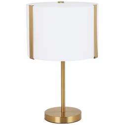 Arte Lamp Dream A4110LT-1PB Настольная лампа классического стиля с абажуром диаметром 28 см, плафон белый текстиль, медный металл, лампа E14 1шт до 40Вт IP20 220В, выключатель на проводе в розетку