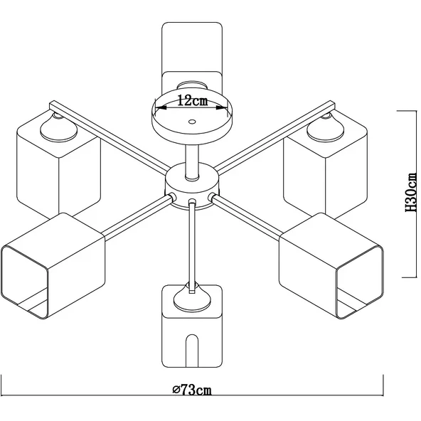 Потолочная люстра с 6 стеклянными плафонами под лампы E27 Arte Lamp MERCI A4185PL-6BK