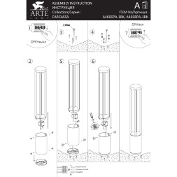 A4666PA-1BK Arte Lamp TRAPEZIO Ландшафтный уличный светильник (столб) круглый