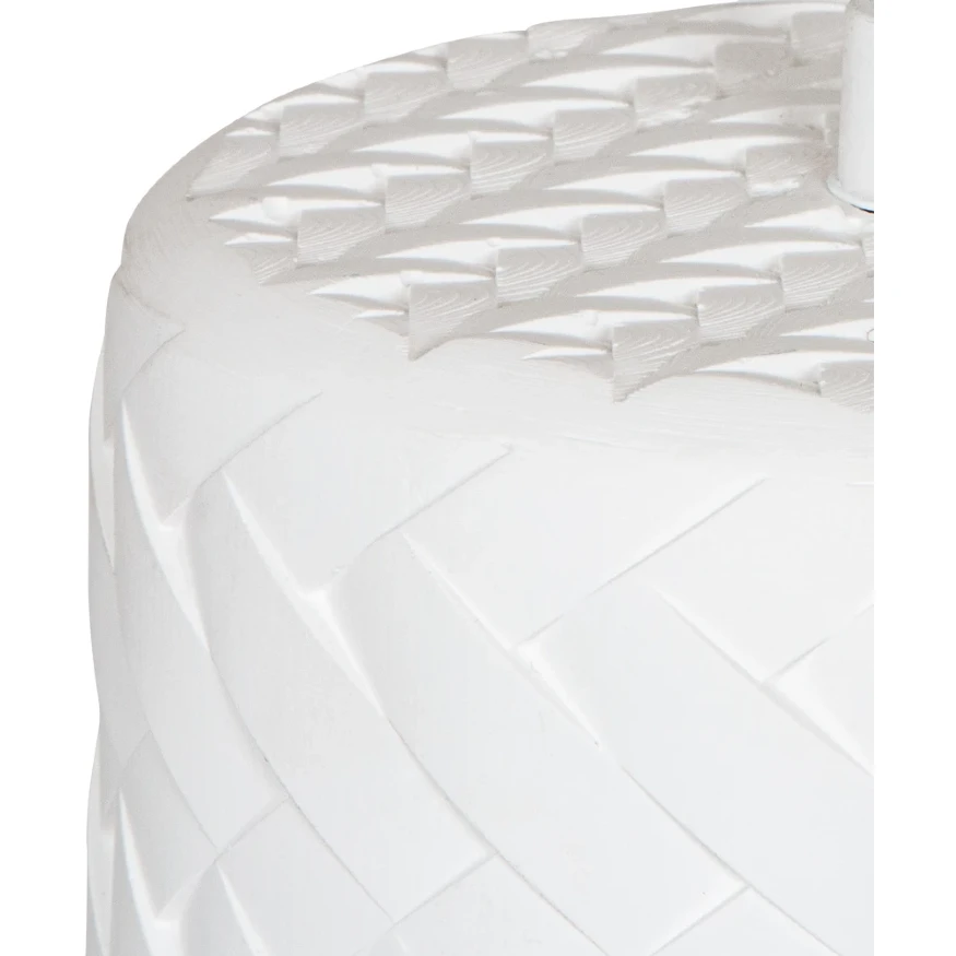 Arte Lamp Corsetto A7096SP-1WH Подвесной современный светильник, плафон из белого гипса с имитацией плетения диаметром 14 см, основание белый металл, провод 100 см, лампа E27 1шт до 40Вт IP20 220В