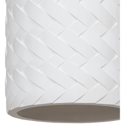 Arte Lamp Corsetto A7096SP-1WH Подвесной современный светильник, плафон из белого гипса с имитацией плетения диаметром 14 см, основание белый металл, провод 100 см, лампа E27 1шт до 40Вт IP20 220В