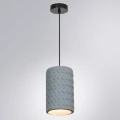 Arte Lamp Corsetto A7096SP-1BK Подвесной современный светильник, плафон из серого гипса с имитацией плетения диаметром 14 см, основание черный металл, провод 100 см, лампа E27 1шт до 40Вт IP20 220В