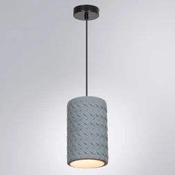 Arte Lamp Corsetto A7096SP-1BK Подвесной современный светильник, плафон из серого гипса с имитацией плетения диаметром 14 см, основание черный металл, провод 100 см, лампа E27 1шт до 40Вт IP20 220В