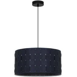 Arte Lamp Fleece A7097SP-1BK Подвесной современный светильник с плафоном 38 см, черно-синий фетровый абажур-цилиндр, черный металл, высота провода 100 см, лампа E27 1шт до 40Вт IP20 220В