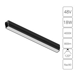 A6168PL-1BK Трековый магнитный светодиодный светильник Arte Lamp Rapid 48V CRI90+ 4000К 800Лм 120° 15Вт