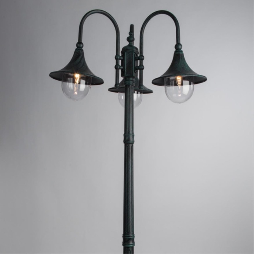 Уличный наземный светильник Arte Lamp A1086PA-3BG MALAGA IP44 под лампы 3xE27 75W