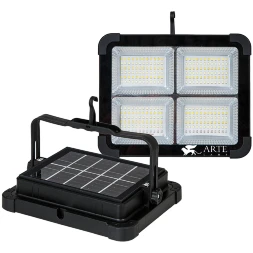 Arte Lamp AVIOR A8100AL-1BK Походный переносной аккумуляторный (4800 мА/ч) уличный прожектор, зарядка от солнца или USB TYPE-C, функция пауер-банка, магнитное, подвесное или накладное крепление, время работы 4-8 часов, LED 10Вт CRI70 550лм 3000/4500/8500K