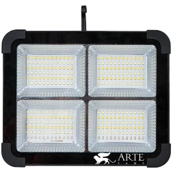 Arte Lamp AVIOR A8100AL-1BK Походный переносной аккумуляторный (4800 мА/ч) уличный прожектор, зарядка от солнца или USB TYPE-C, функция пауер-банка, магнитное, подвесное или накладное крепление, время работы 4-8 часов, LED 10Вт CRI70 550лм 3000/4500/8500K