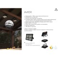 Arte Lamp AVIOR A8100AL-1BK Походный переносной аккумуляторный (4800 мА/ч) уличный прожектор, зарядка от солнца или USB TYPE-C, функция пауер-банка, магнитное, подвесное или накладное крепление, время работы 4-8 часов, LED 10Вт CRI70 550лм 3000/4500/8500K