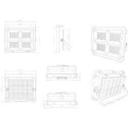 Arte Lamp AVIOR A8100AL-1BK Походный переносной аккумуляторный (4800 мА/ч) уличный прожектор, зарядка от солнца или USB TYPE-C, функция пауер-банка, магнитное, подвесное или накладное крепление, время работы 4-8 часов, LED 10Вт CRI70 550лм 3000/4500/8500K