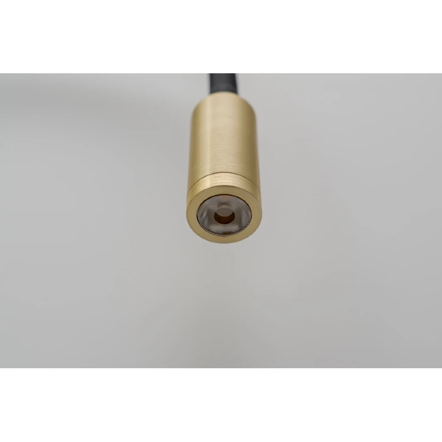 Arte Lamp Asta A5879AP-1SG Настенный современный, черно-золотой, минималистичный светодиодный светильник-бра с гибкой резиновой ножкой и выключателем на основании, LED 5Вт 3000K 300Лм CRI90 24° IP20 220В