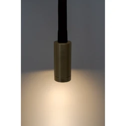 Arte Lamp Asta A5879AP-1SG Настенный современный, черно-золотой, минималистичный светодиодный светильник-бра с гибкой резиновой ножкой и выключателем на основании, LED 5Вт 3000K 300Лм CRI90 24° IP20 220В