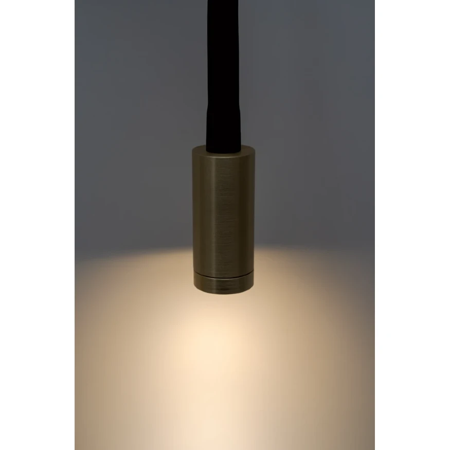 Arte Lamp Asta A5879AP-1SG Настенный современный, черно-золотой, минималистичный светодиодный светильник-бра с гибкой резиновой ножкой и выключателем на основании, LED 5Вт 3000K 300Лм CRI90 24° IP20 220В
