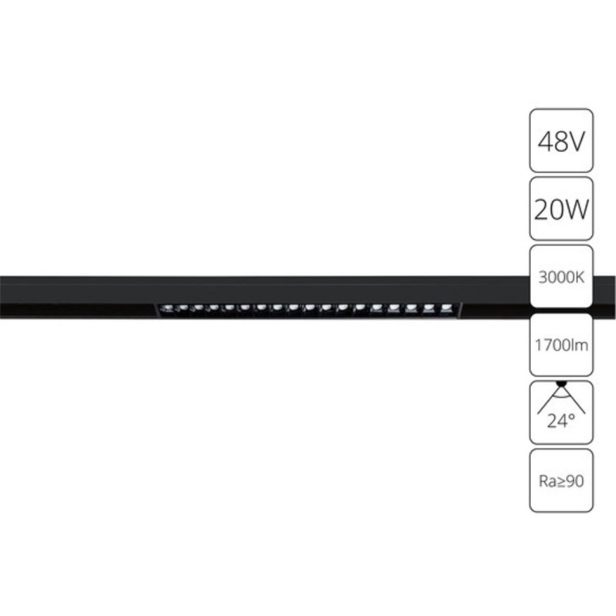 Магнитный трековый светильник Arte Lamp LINEA A4645PL-1BK