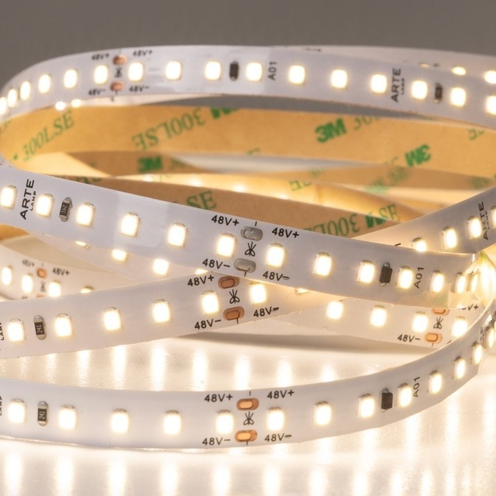 A4812010-01-3K Светодиодная лента 48В 7.2Вт/м 800Лм/м 3000К CRI 90+ 10мм SMD2835 120шт/м 5м IP20