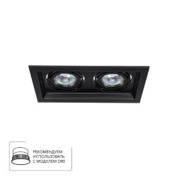 Встраиваемый светильник Arte Lamp A6661PL-2BK CANIS под лампы 2xGU10 50W