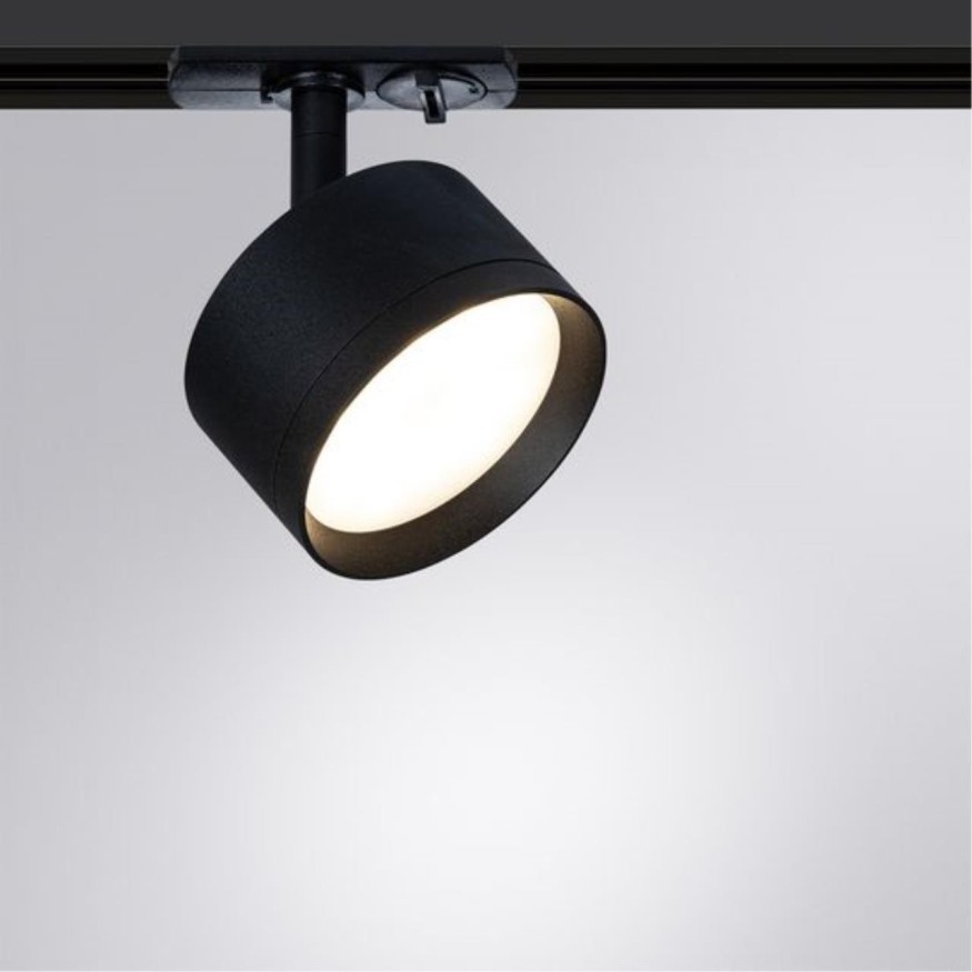 Однофазный двужильный трековый светильник Arte Lamp A5547PL-1BK INTERCRUS под сменную лампу GX53